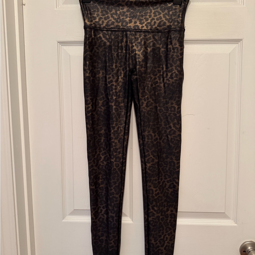 SPANX Animal Print Leggings - Black and Brown